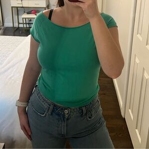 UO Out From Under Cotton Compression Boatneck Tee